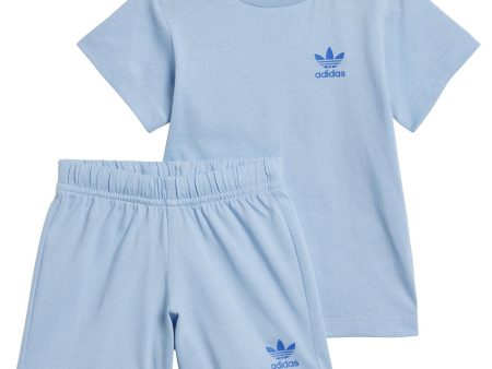 adidas Originals Light Blue Shorts Tee Set on Sale