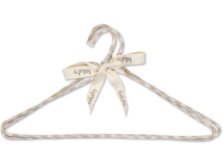 lalaby Beige Gingham Hangers 2-Pack For Sale