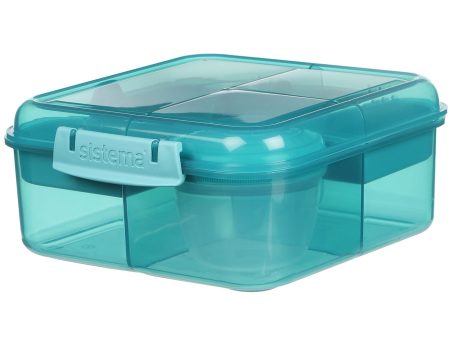 用 Sistema Bento Cube 便当盒，1.25 升，Teal Stone，提升您的午餐体验 Cheap