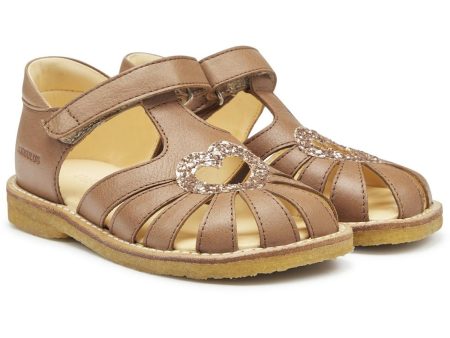 Angulus Hjerte Sandals Almond Maple Glitter Online Hot Sale