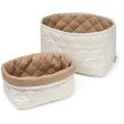 Cam Cam Copenhagen Quilted Storage Basket 2-pack Classic Stripes Camel Supply