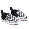 VANS IN Slip-On V Crib Sneakers Checker Black True White Hot on Sale