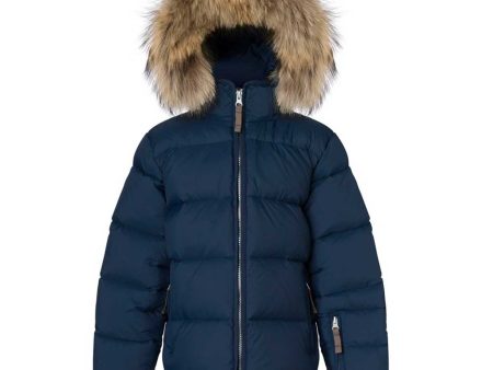 Ver de Terre Featherlight Jakke m. Pels Navy Hot on Sale