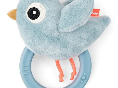 Done by Deer Sensory Rattle With Teether Birdee Blue Online Hot Sale