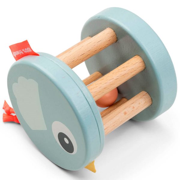 Done by Deer Wooden Rattle Birdee Blue Discount