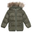 Ver de Terre Featherlight Baby Dunjakke m. Pels Dark Moss Online now