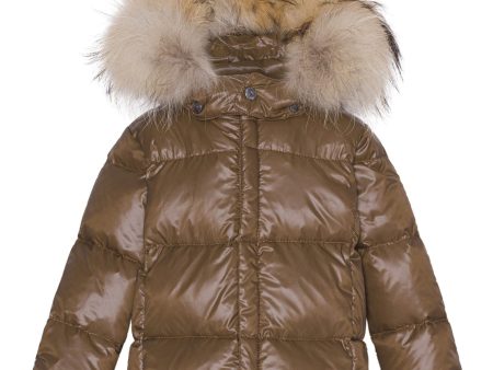 Ver de Terre Featherlight Baby Girls Down Jacket w. Fur Kangaroo Online now