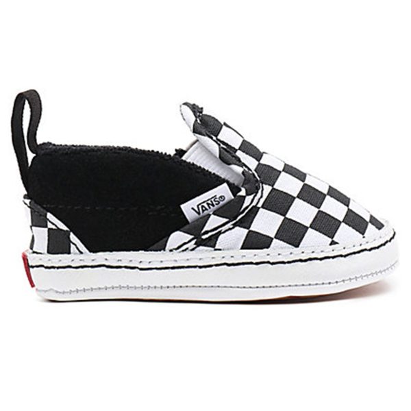 VANS IN Slip-On V Crib Sneakers Checker Black True White Hot on Sale