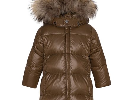 Ver de Terre Featherlight Baby Girls Down Coat w. Fur Kangaroo Online Hot Sale