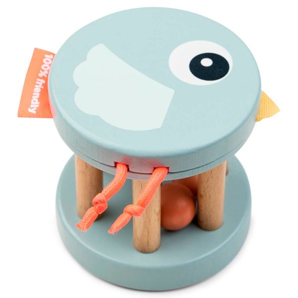 Done by Deer Wooden Rattle Birdee Blue Discount